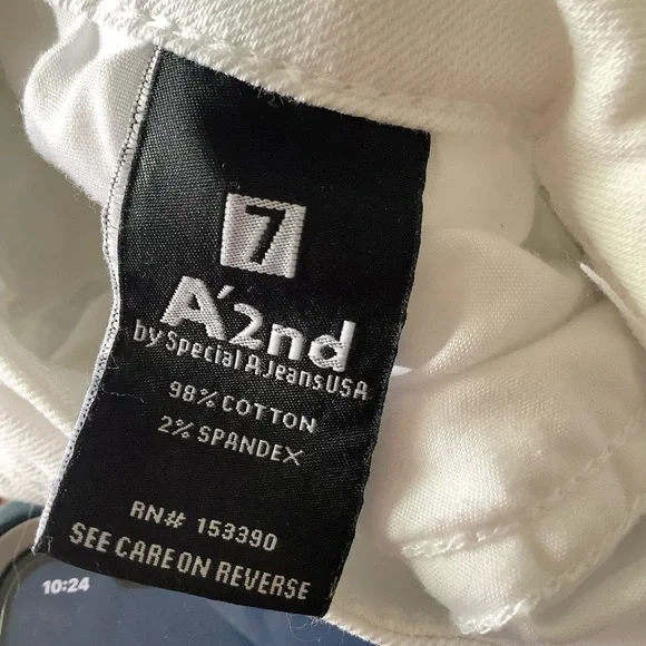 A’2nd by Special A Jeans White Mid Rise Skinny Ankle Jeans Size 7 - Picture 10 of 10